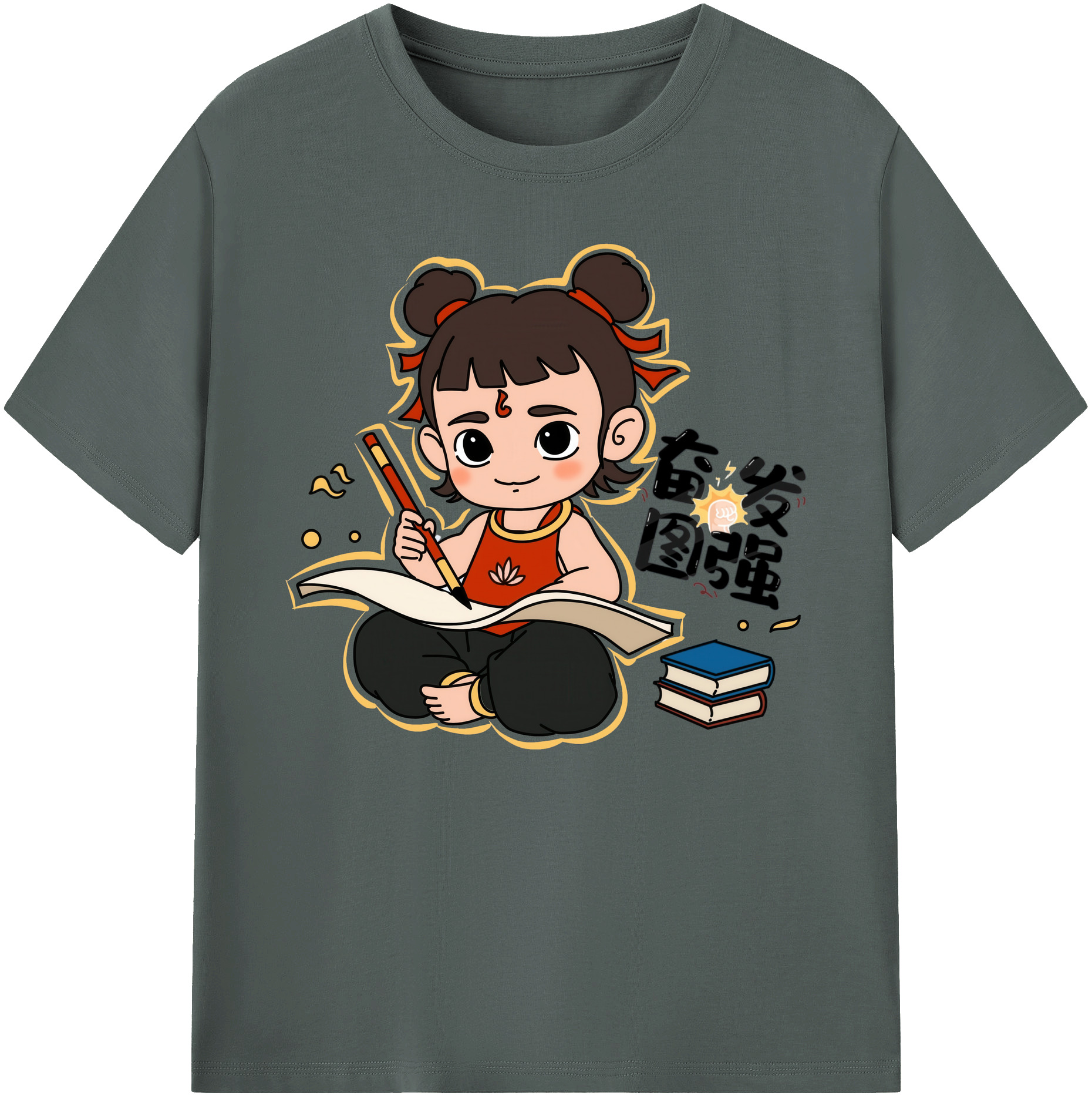 （画像用） Ne Zha 2 ナタ 魔童の大暴れ 綿100％ メンズ半袖Tシャツ｜肌触りやわらか＆通気性
